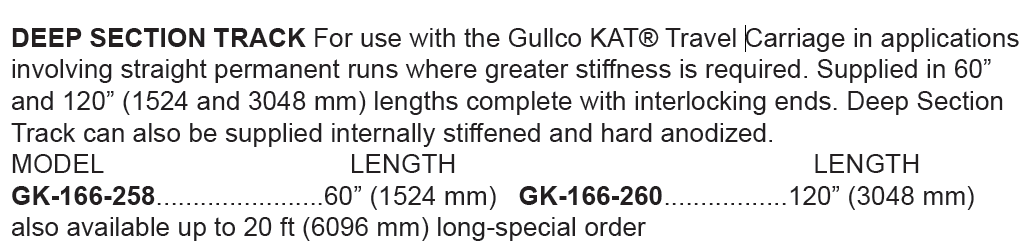 TRILHO VIGA 1524MM GULLCO